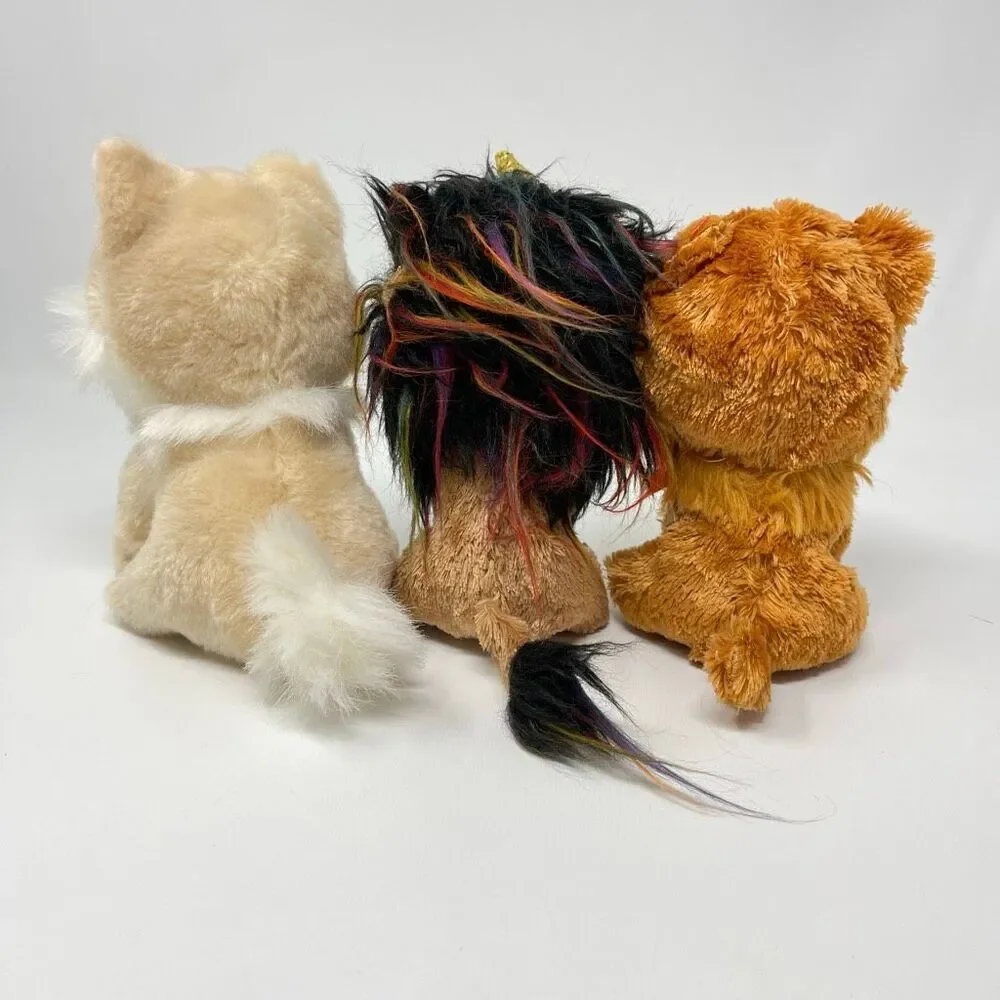 Ty Beanie Boo Lot of 3 Ramsey Unicorn Lion Honeycomb Corgi Dog Barley Chow Dog